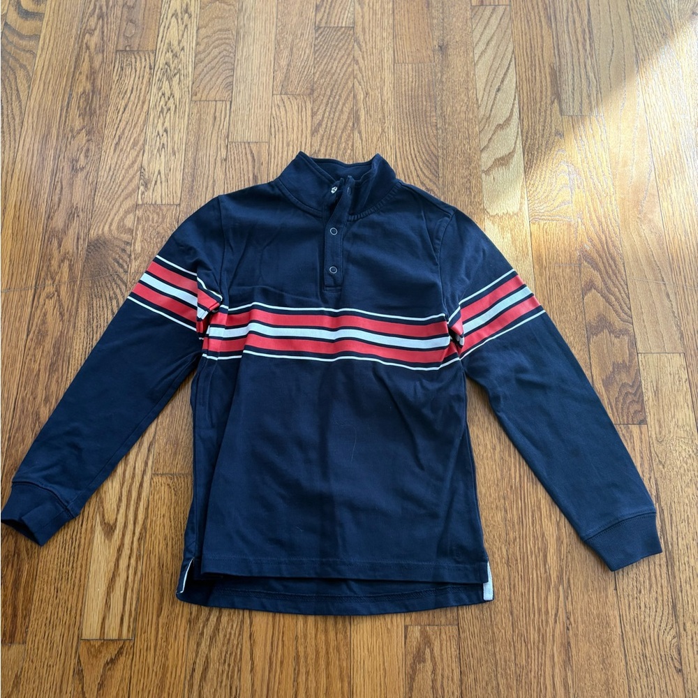 Janie and Jack Boy’s Navy and Red Crewneck Sweater